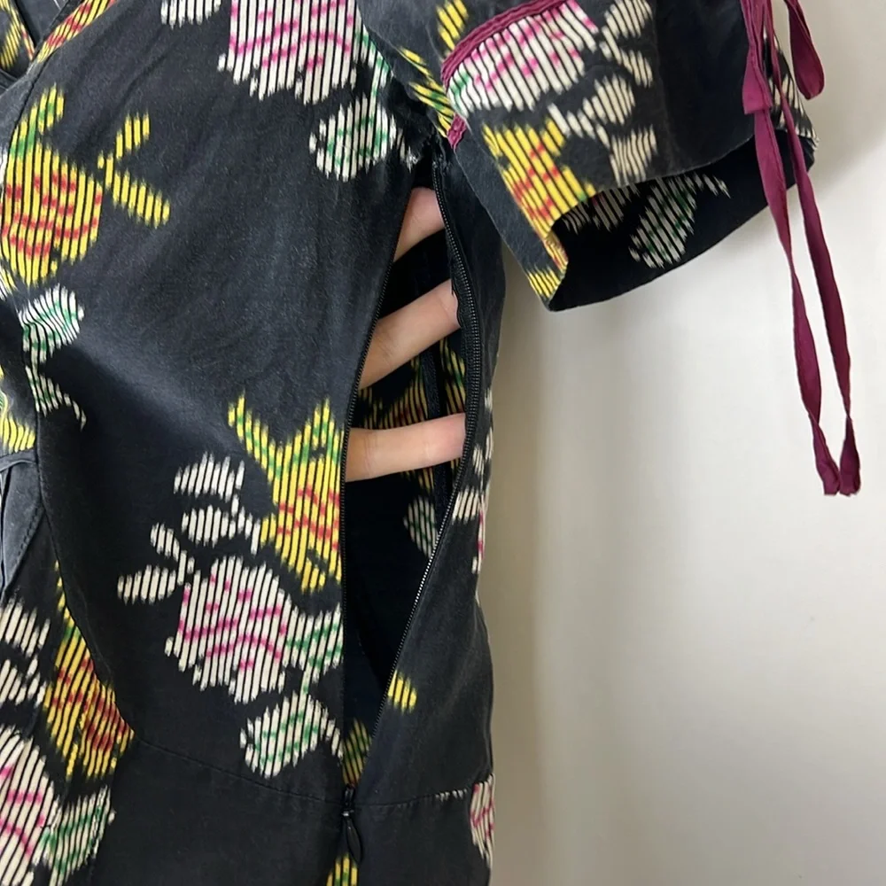 Anthropologie Floreat Black Floral Top Embroidered Sleeves Silk Blend Sz… - Picture 13 of 14